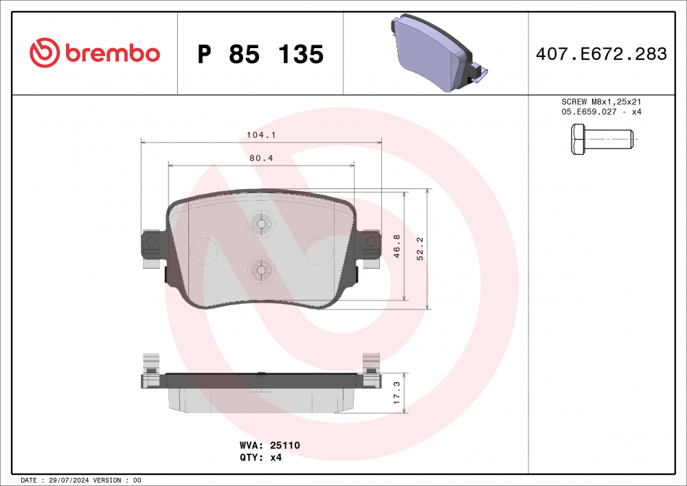 Placute frana BREMBO P85135 [2]