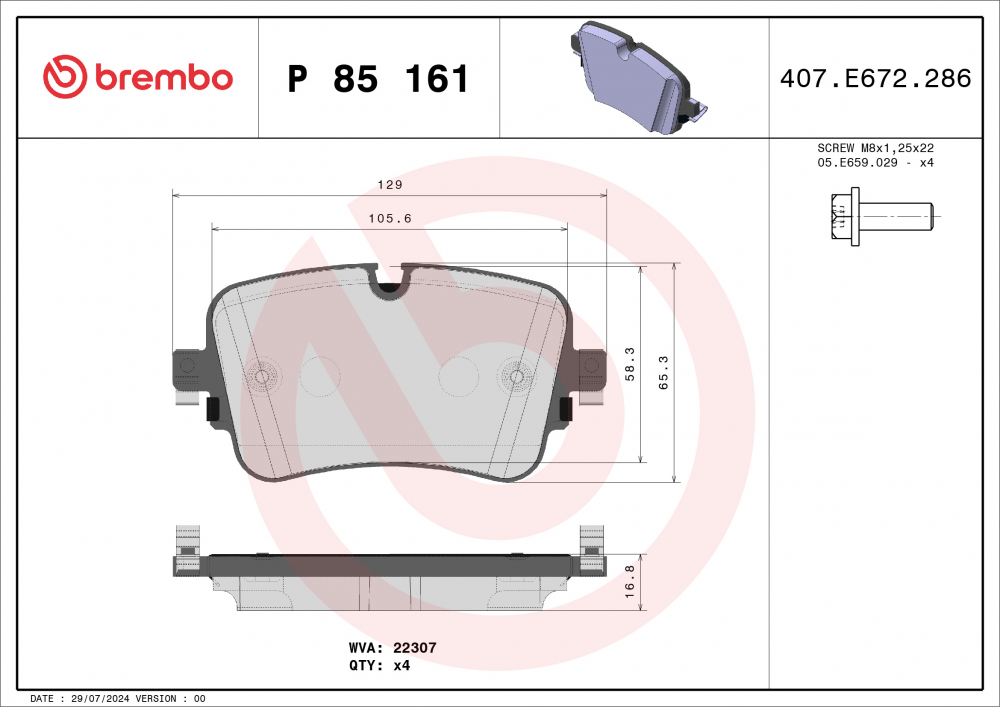 Placute frana BREMBO P85161 [1]