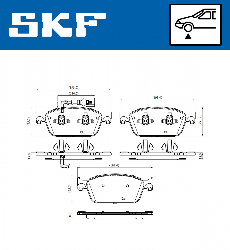 Set placute frana spate SKF VKBP80445E [3]