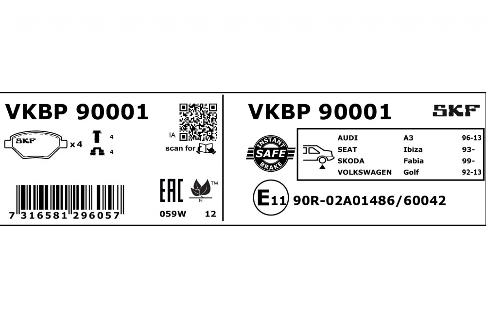 Set placute frana spate SKF VKBP90001 [2]