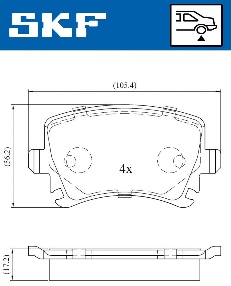 Set placute frana spate SKF VKBP90014 [2]