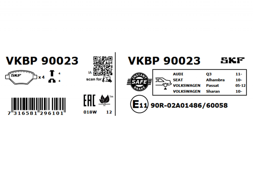 Set placute frana spate SKF VKBP90023 [3]