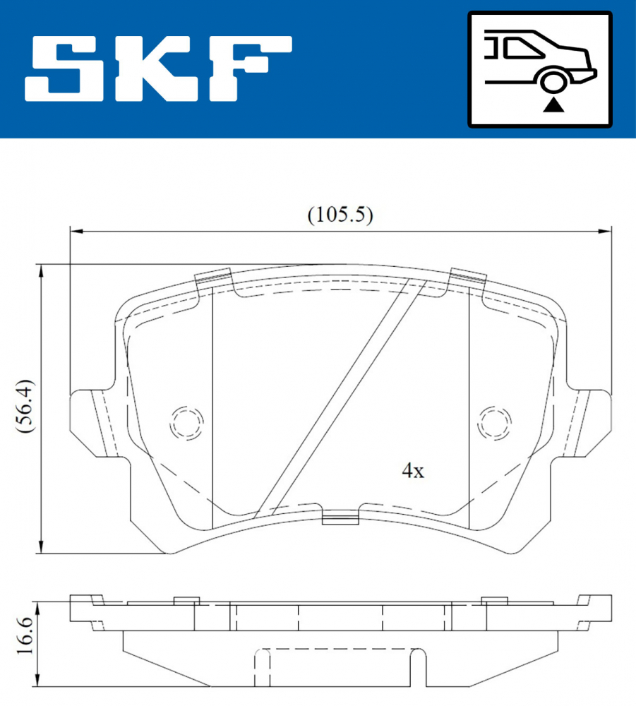 Set placute frana spate SKF VKBP90023 [2]