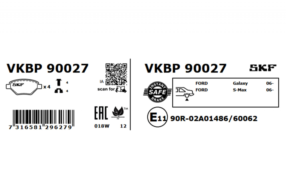 Set placute frana spate SKF VKBP90027 [2]