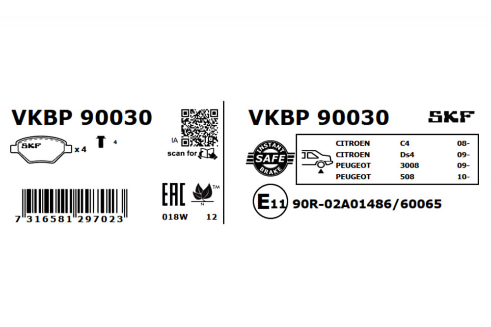 Set placute frana spate SKF VKBP90030 [4]