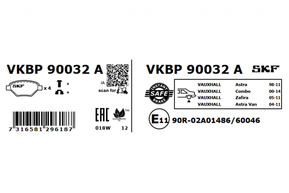 Set placute frana spate SKF VKBP90032A [2]