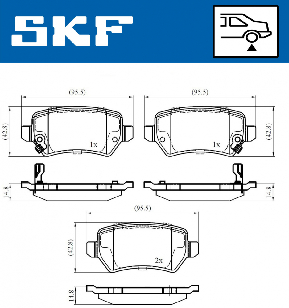 Set placute frana spate SKF VKBP90032A [4]