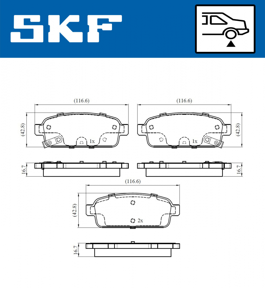 Set placute frana spate SKF VKBP90033A [2]