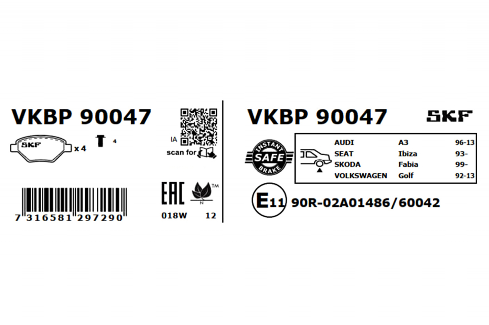 Set placute frana spate SKF VKBP90047 [2]