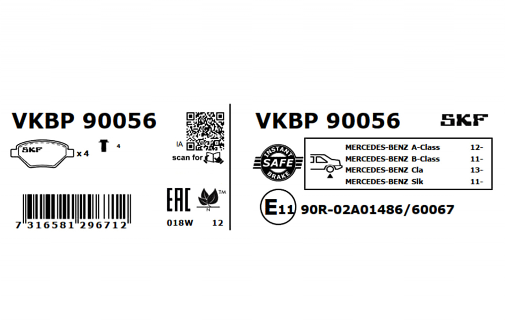 Set placute frana spate SKF VKBP90056 [1]