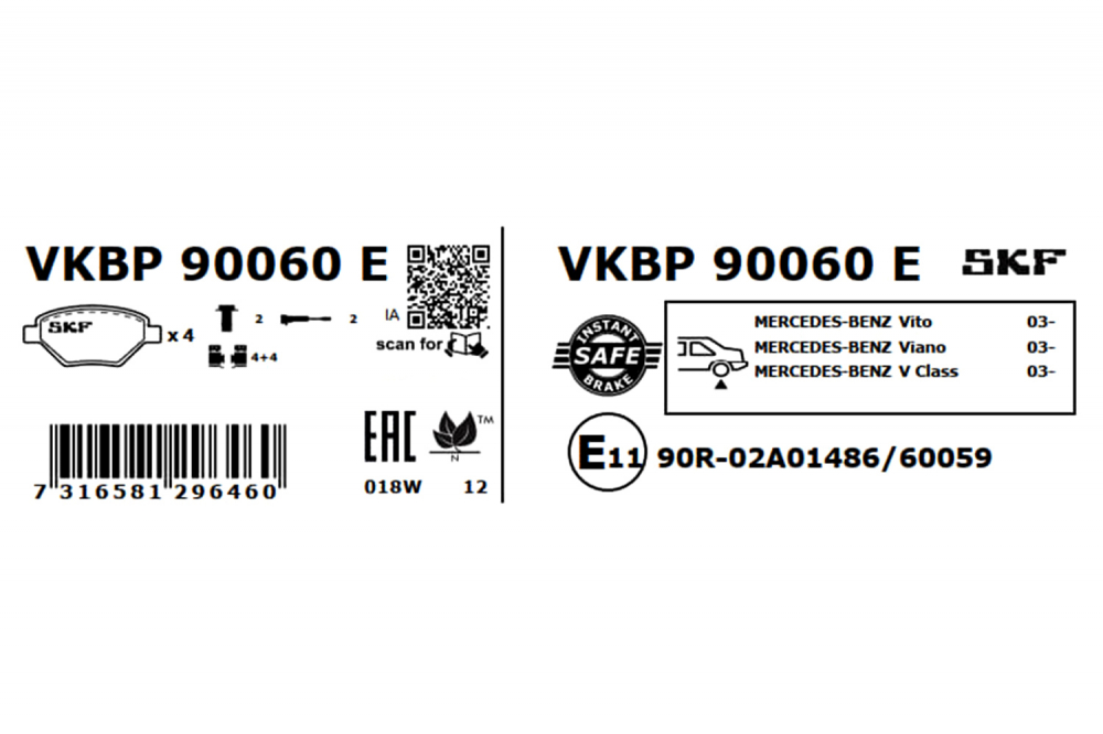 Set placute frana spate SKF VKBP90060E [1]