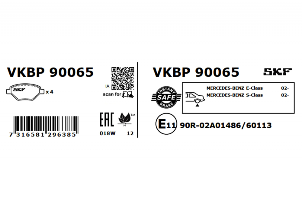 Set placute frana spate SKF VKBP90065 [1]