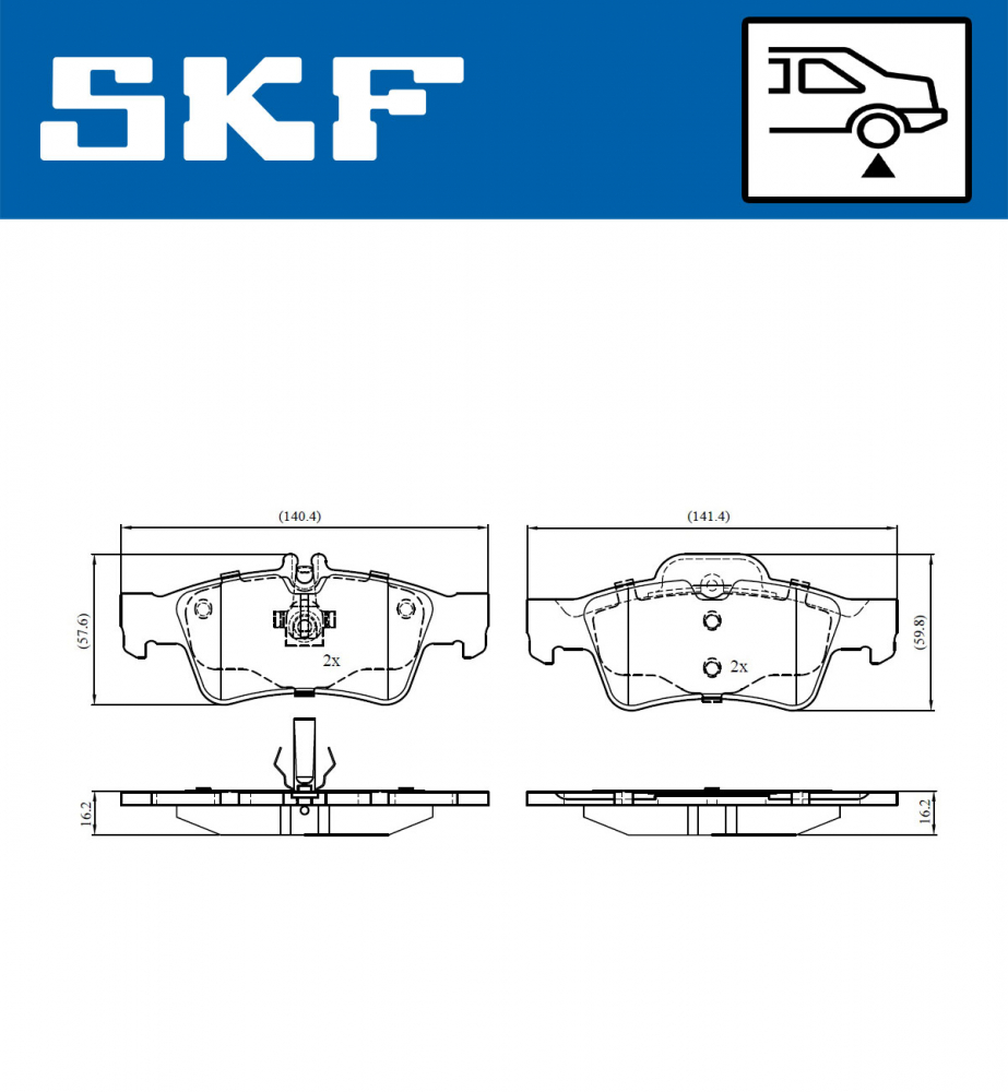 Set placute frana spate SKF VKBP90065 [2]