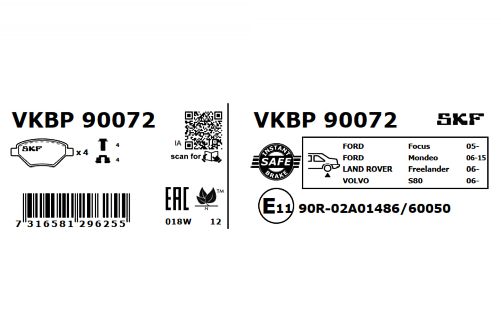 Set placute frana spate SKF VKBP90072 [1]
