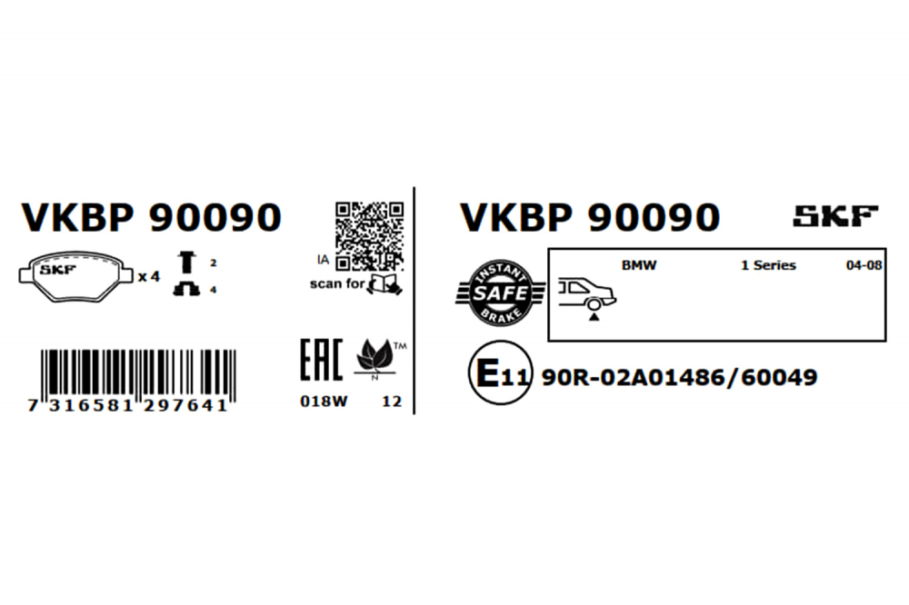 Set placute frana spate SKF VKBP90090 [7]