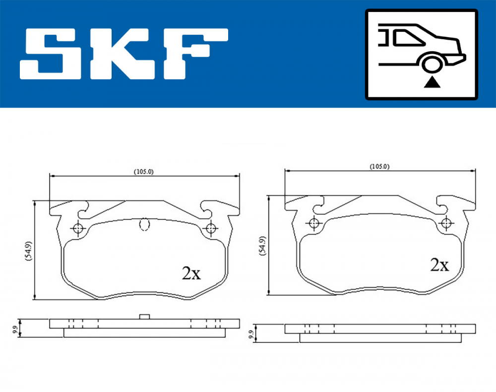 Set placute frana spate SKF VKBP90120 [1]