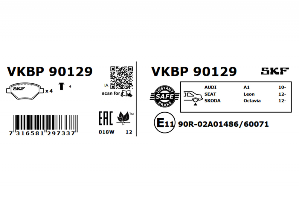 Set placute frana spate SKF VKBP90129 [3]