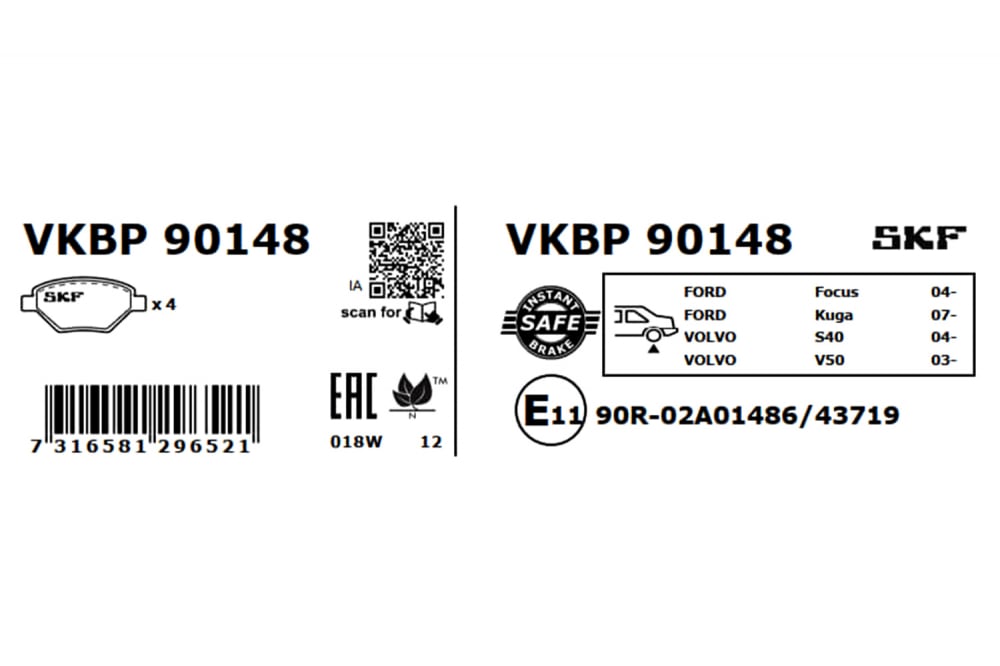 Set placute frana spate SKF VKBP90148 [4]