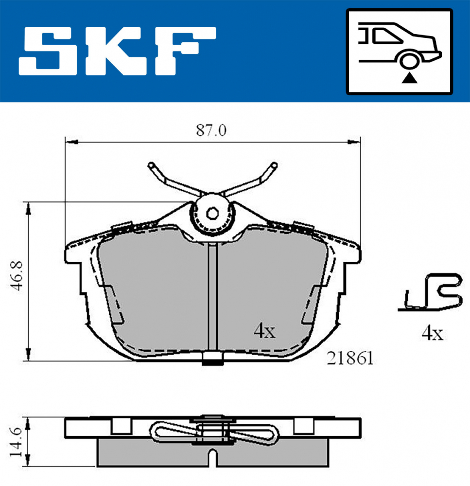 Set placute frana spate SKF VKBP90160A [5]