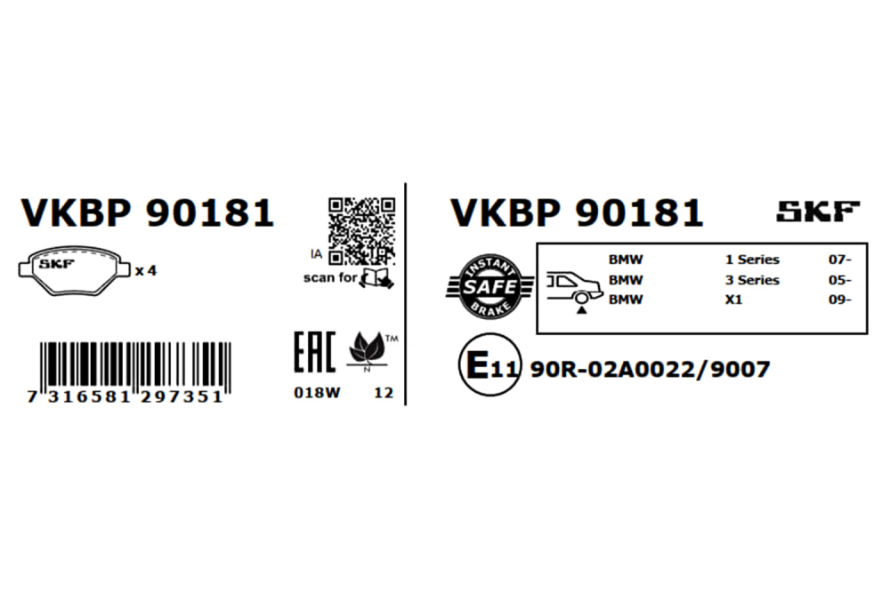 Set placute frana spate SKF VKBP90181 [3]