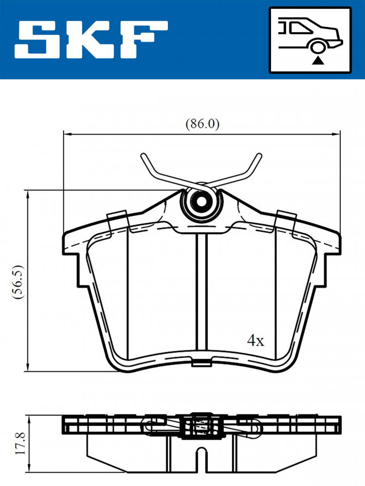 Set placute frana spate SKF VKBP90186 [2]