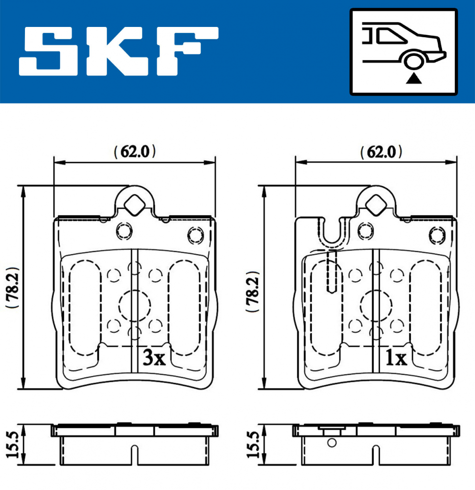 Set placute frana spate SKF VKBP90199 [2]