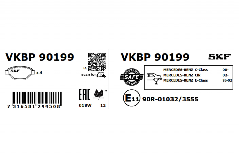 Set placute frana spate SKF VKBP90199 [1]