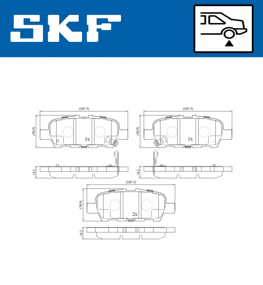 Set placute frana spate SKF VKBP90204A [3]