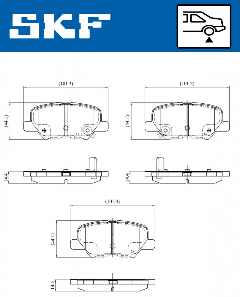 Set placute frana spate SKF VKBP90253A [2]