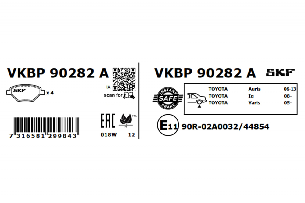 Set placute frana spate SKF VKBP90282A [3]