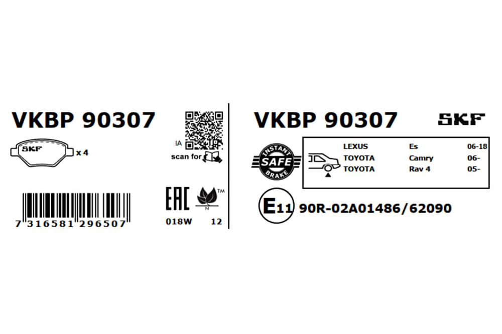 Set placute frana spate SKF VKBP90307 [1]