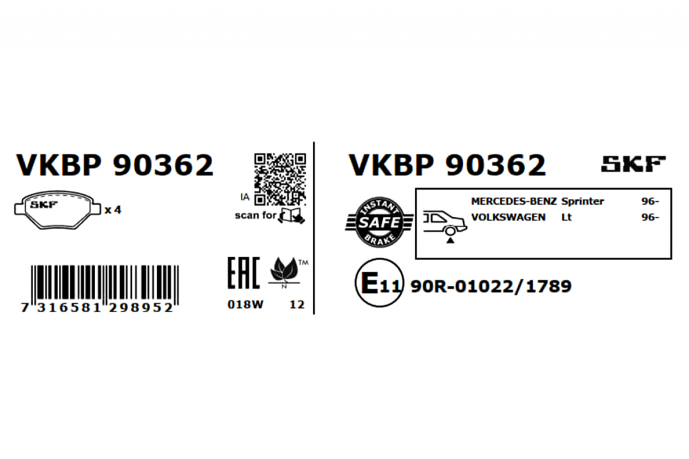 Set placute frana spate SKF VKBP90362 [1]
