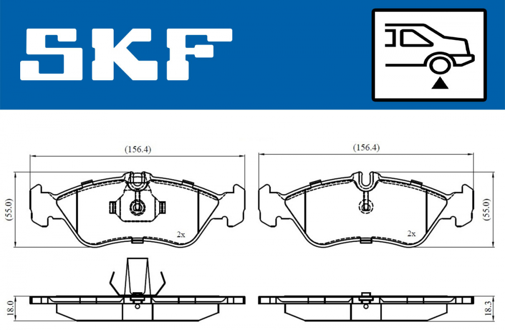 Set placute frana spate SKF VKBP90362 [2]