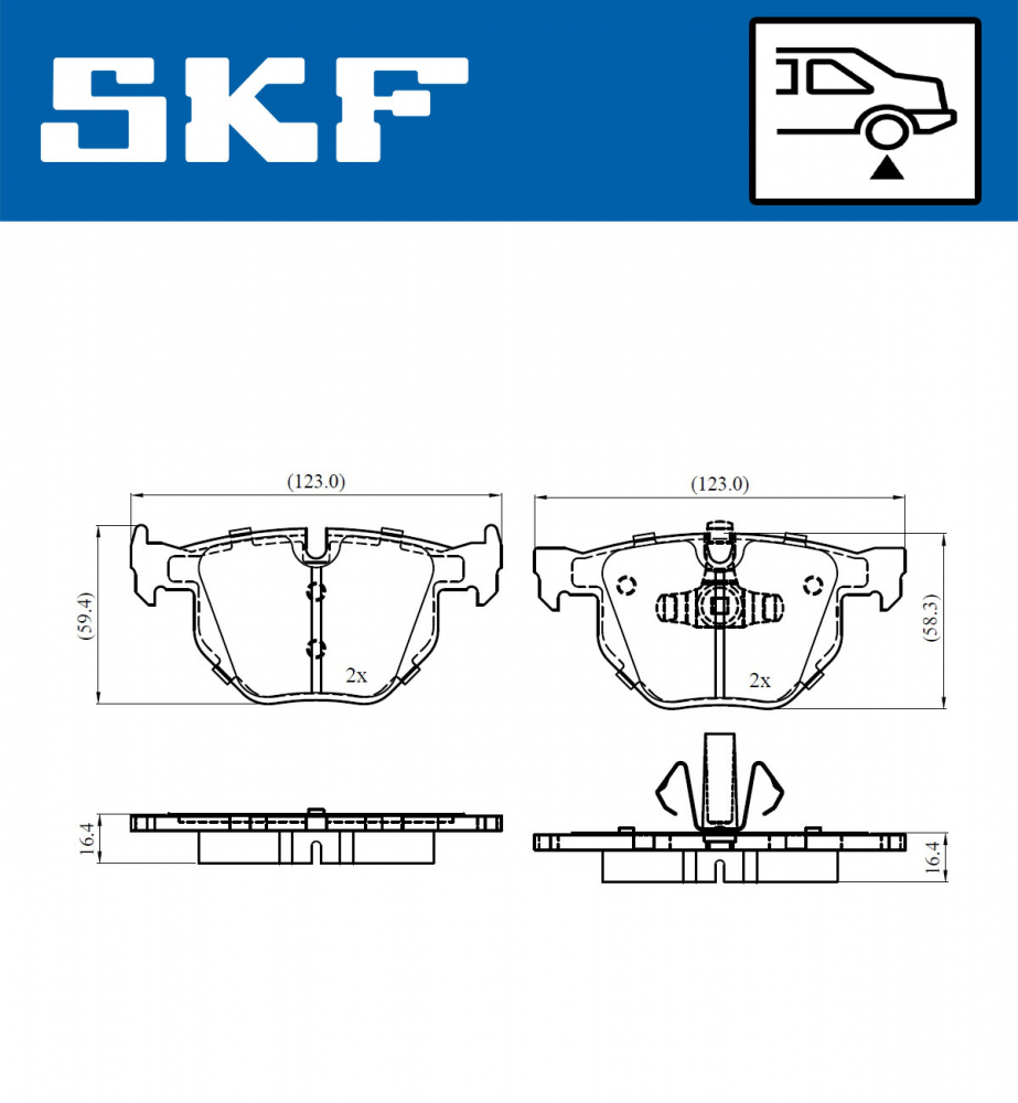 Set placute frana spate SKF VKBP90372 [2]
