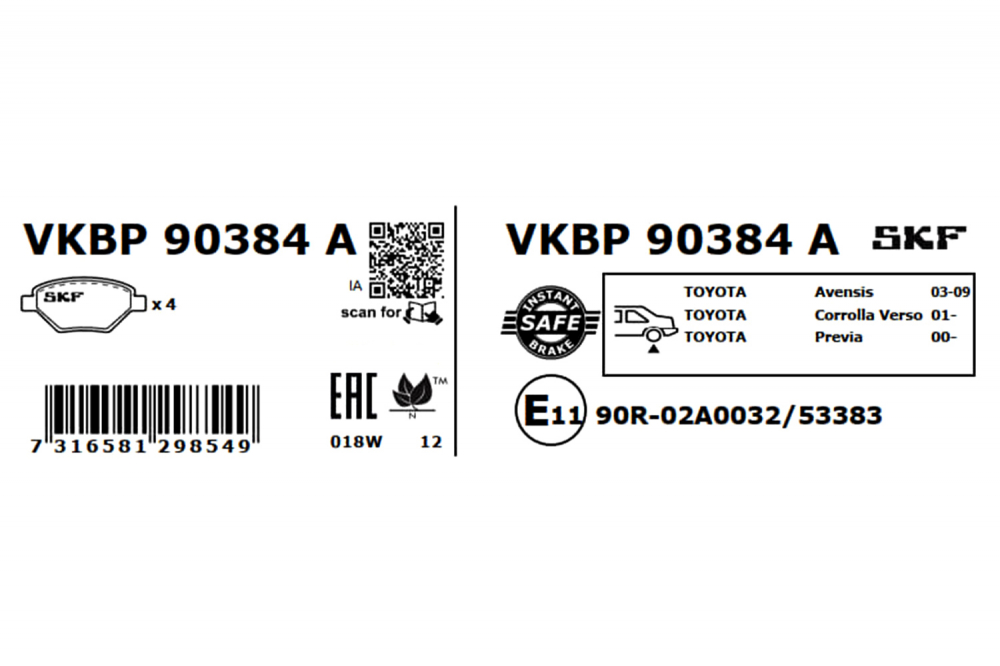 Set placute frana spate SKF VKBP90384A [3]