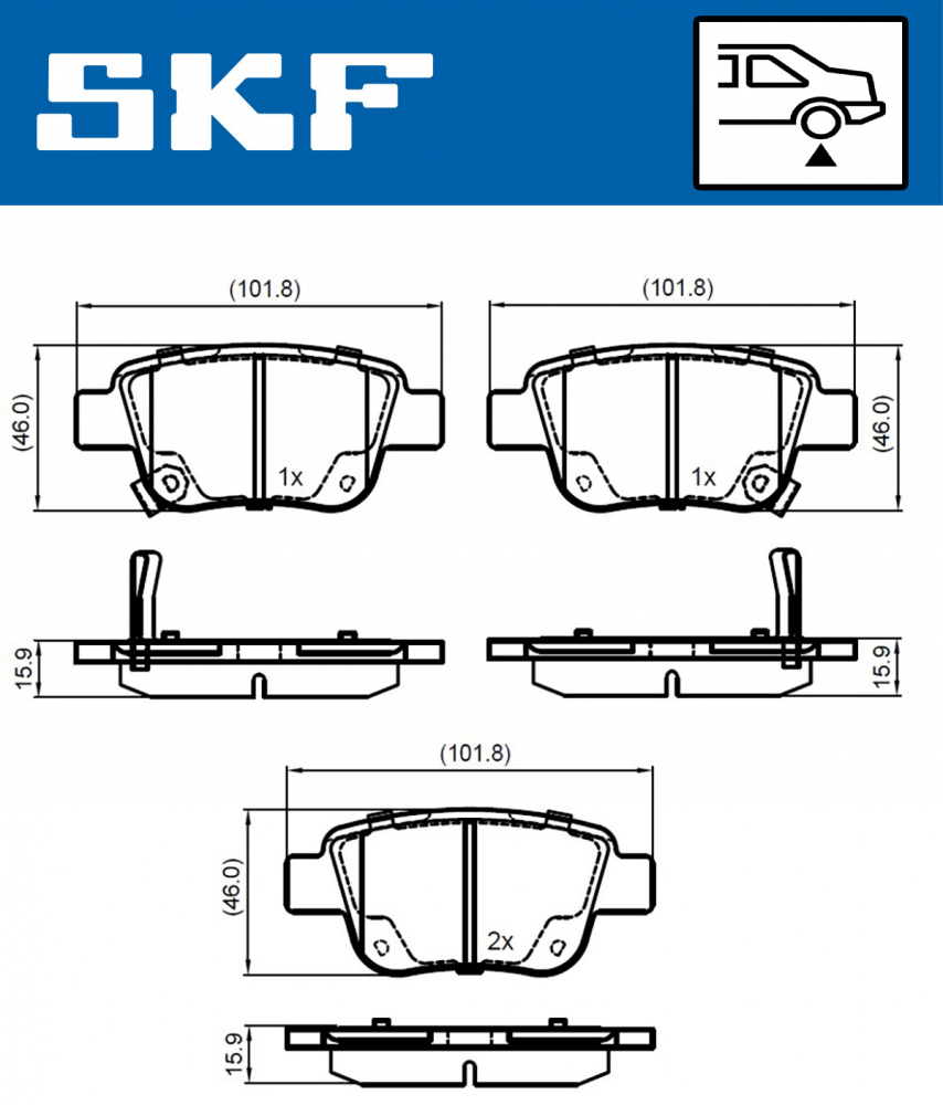 Set placute frana spate SKF VKBP90384A [1]