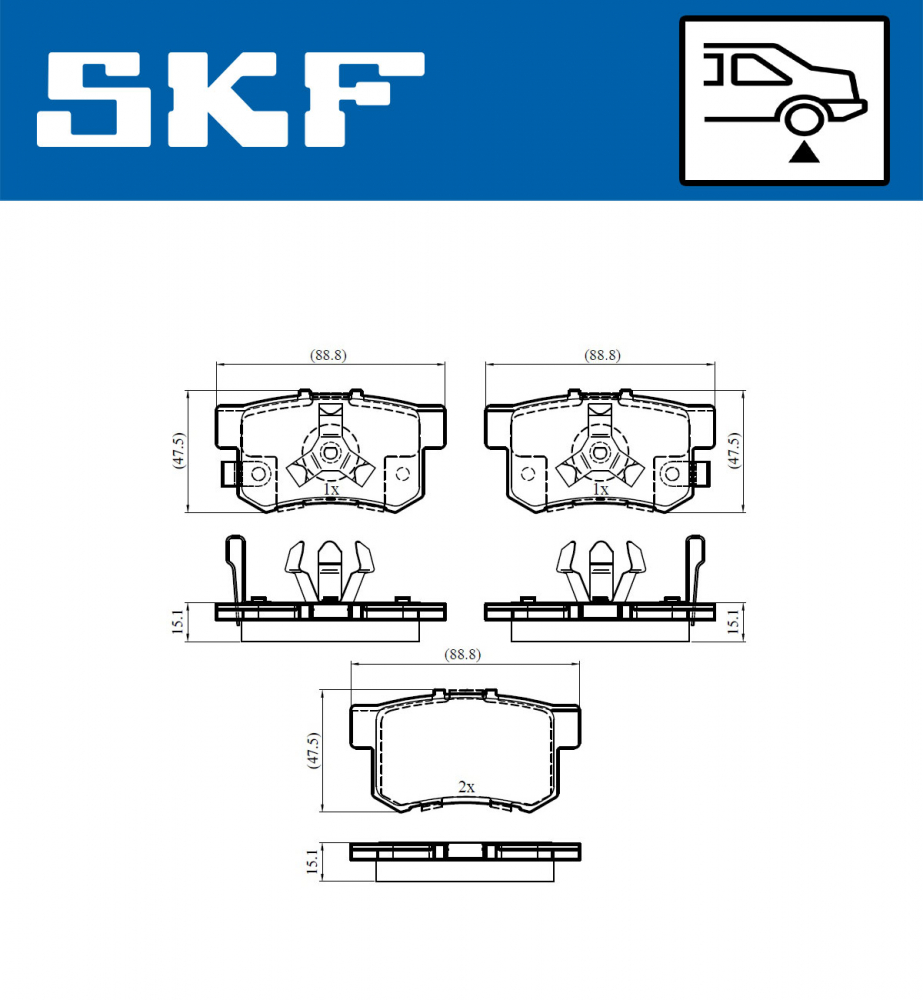 Set placute frana spate SKF VKBP90397A [1]