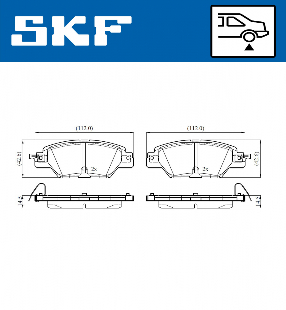 Set placute frana spate SKF VKBP90415A [3]