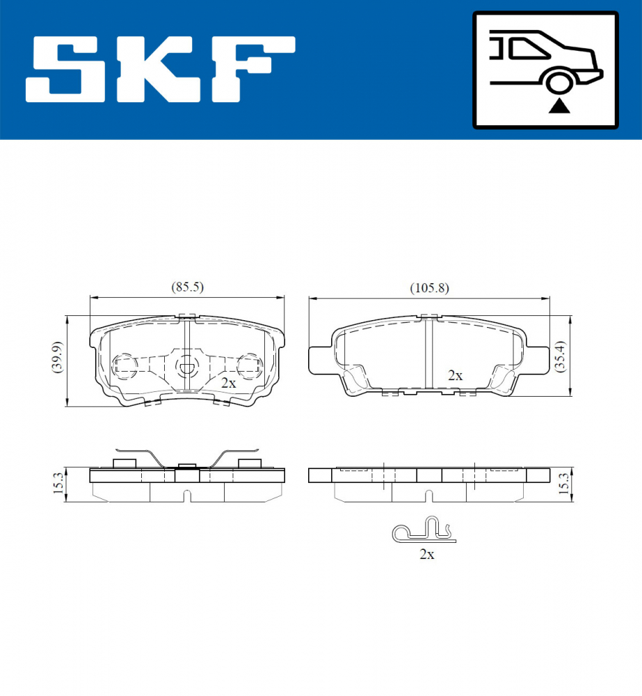 Set placute frana spate SKF VKBP90416A [3]