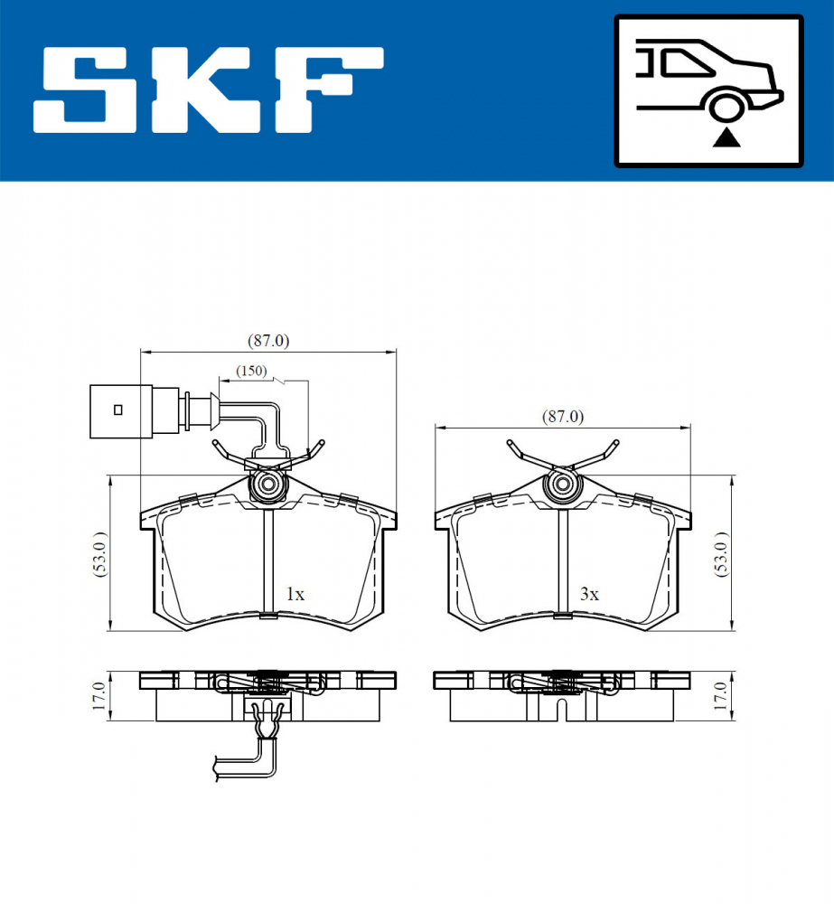 Set placute frana spate SKF VKBP90452E [2]