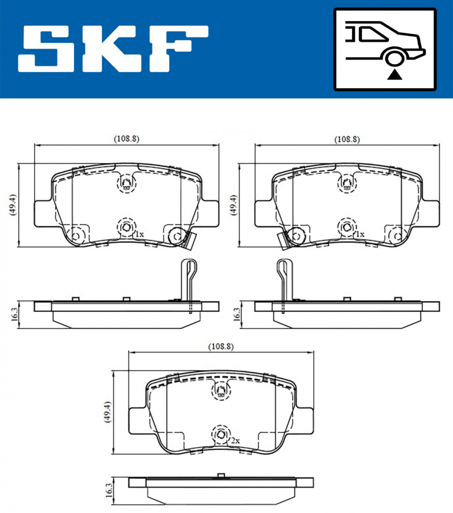 Set placute frana spate SKF VKBP90458A [2]
