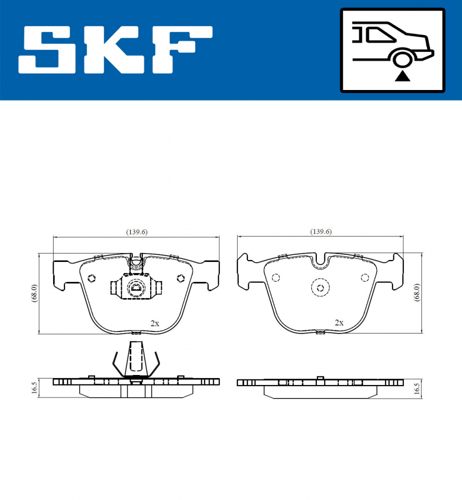 Set placute frana spate SKF VKBP90471 [2]