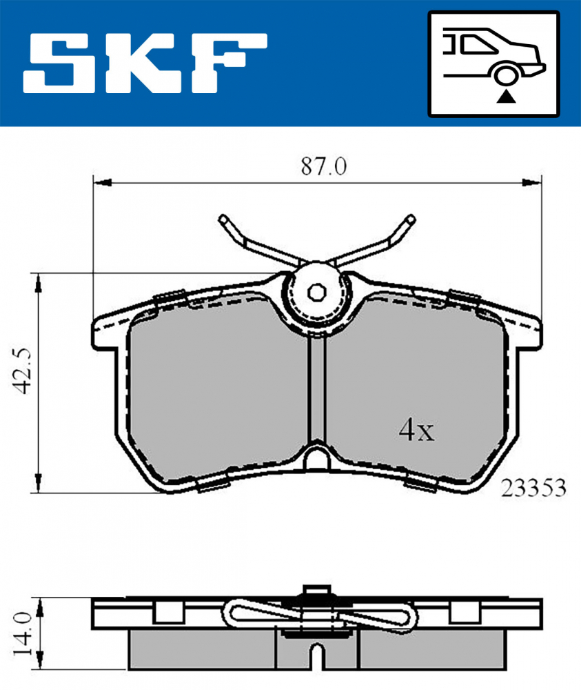 Set placute frana spate SKF VKBP90484 [2]