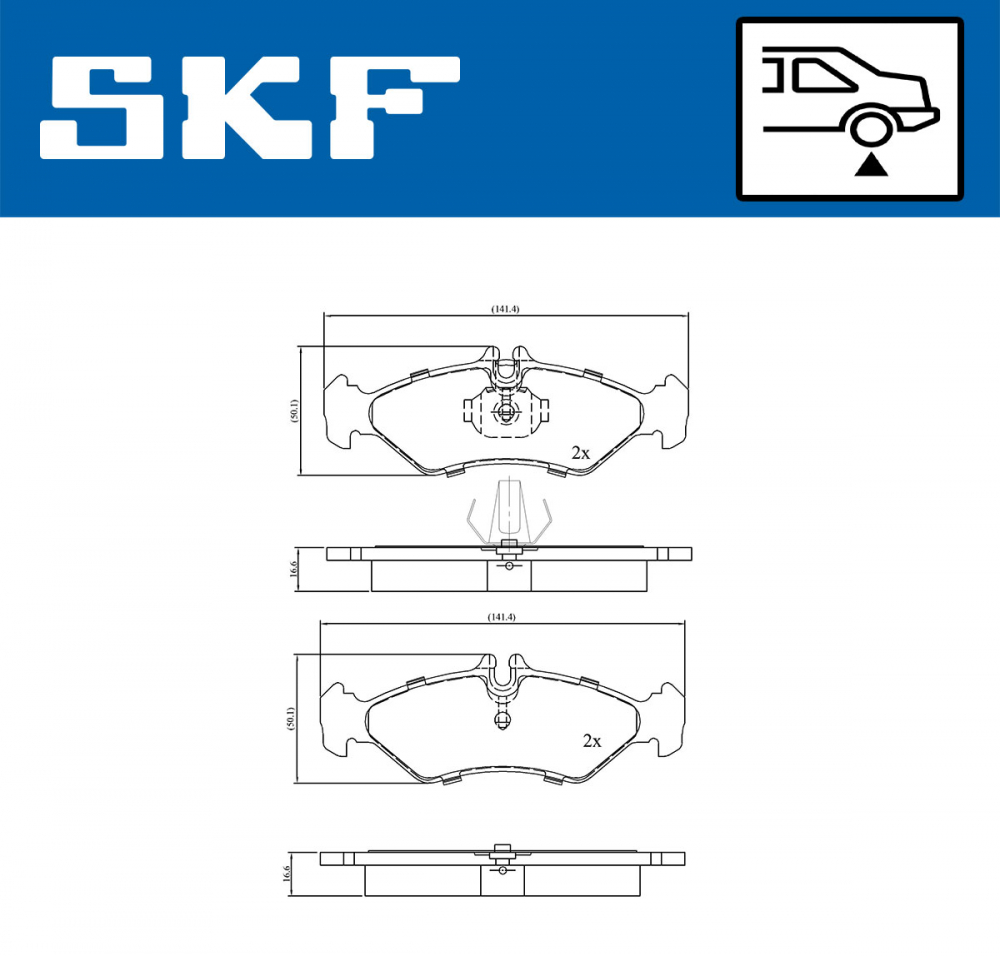 Set placute frana spate SKF VKBP90485 [2]