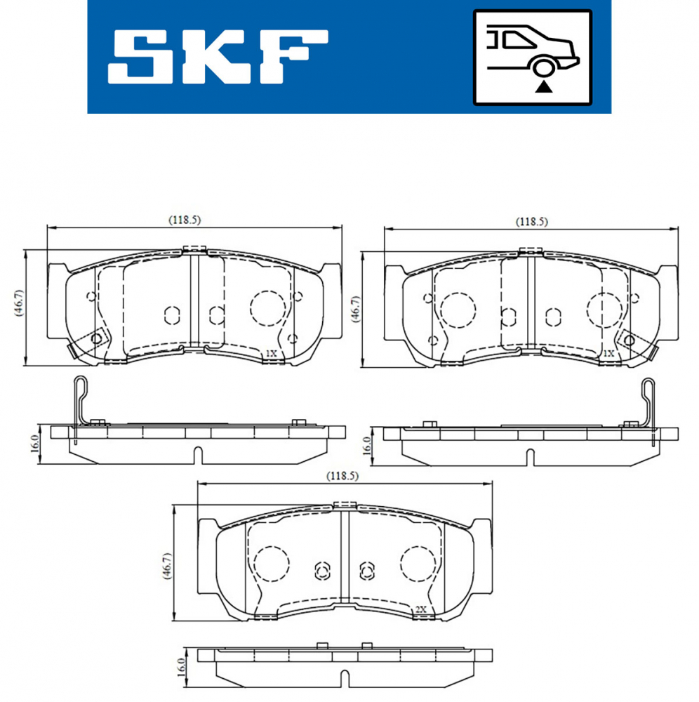 Set placute frana spate SKF VKBP90538A [3]