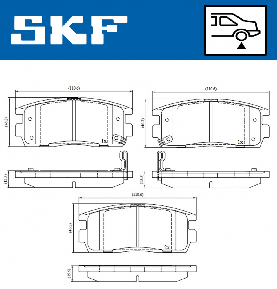 Set placute frana spate SKF VKBP90556A [2]