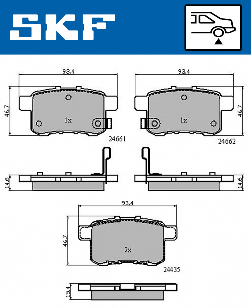 Set placute frana spate SKF VKBP90613A [2]