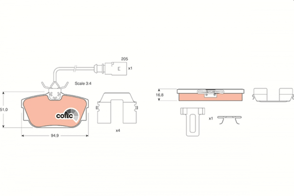 Set placute frana spate TRW GDB1369 [2]