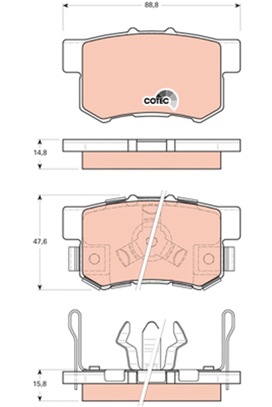 Set placute frana spate TRW GDB3438 [1]