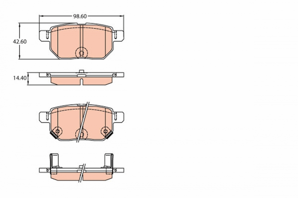 Set placute frana spate TRW GDB3454 [1]